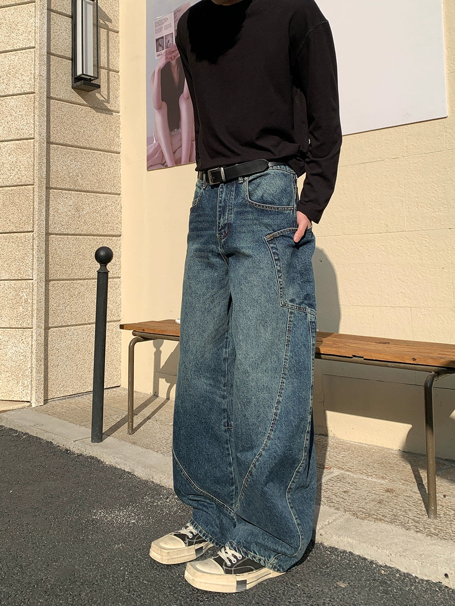 Versleten Losse Pas Vloerlange Jeans 