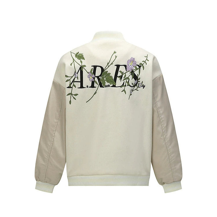 Floral Embroidered Baseball Jacket