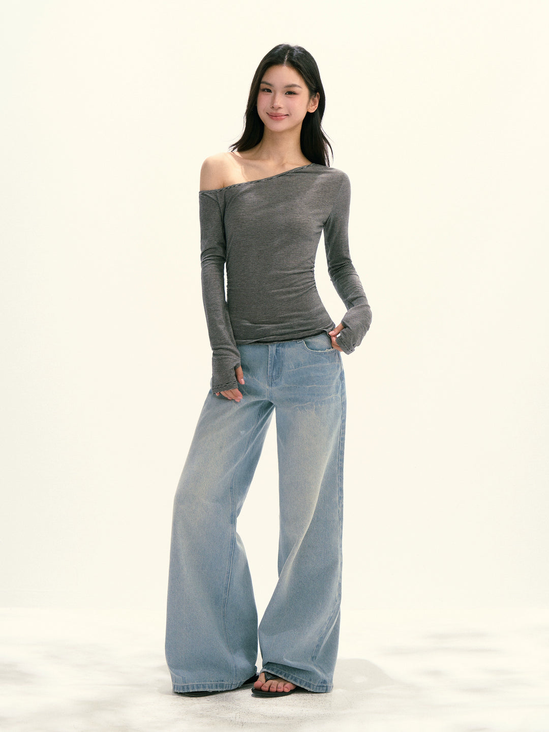 Asymmetric Off Shoulder Top