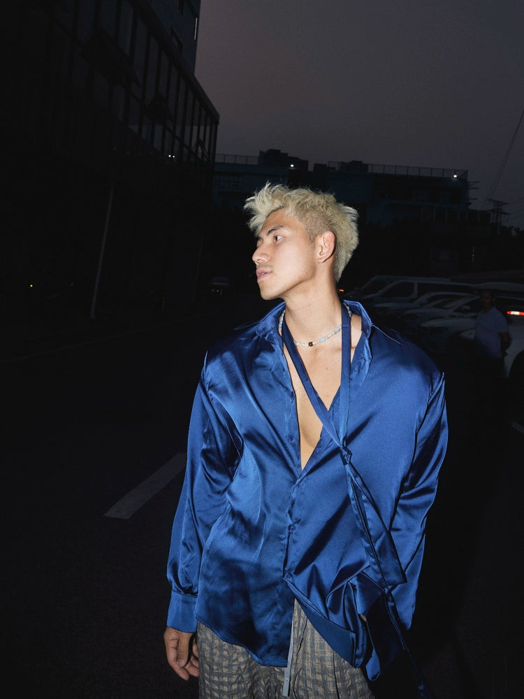 Satinband Schulterpolster Langarmshirt 