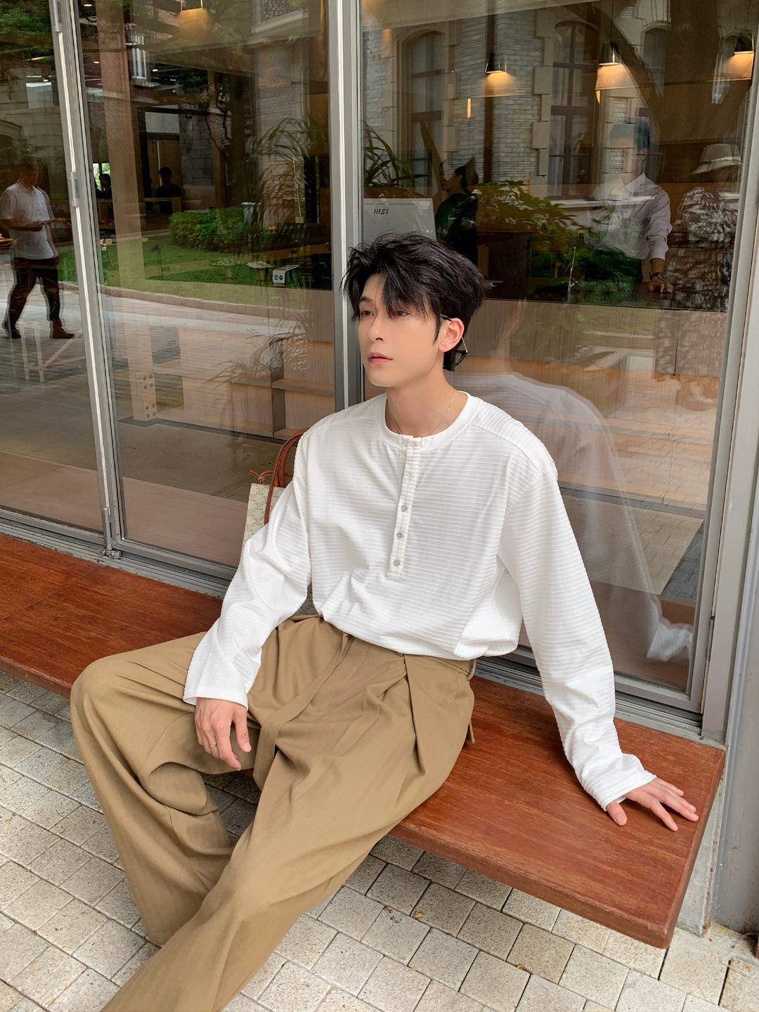 Henry Collar Long Sleeve Pullover