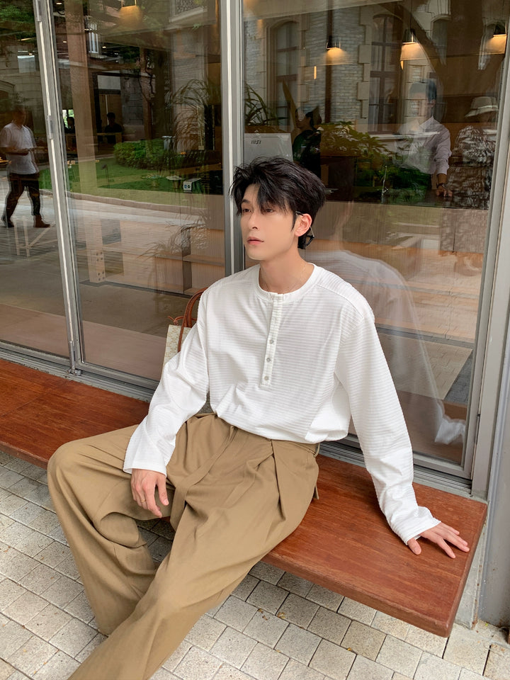 Henry Collar Long Sleeve Pullover