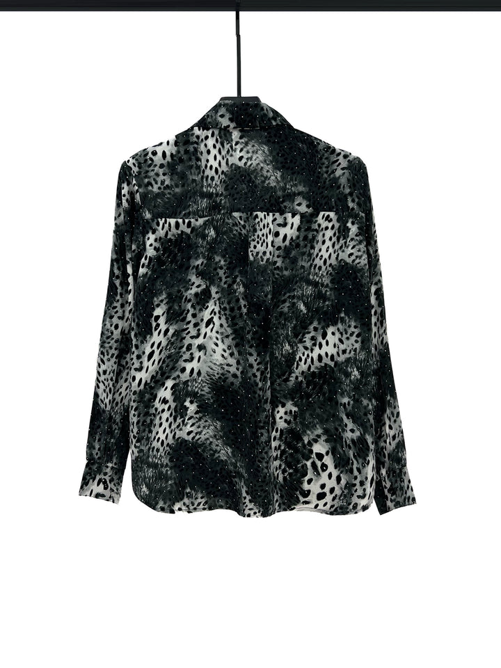 Leopard Print Long Sleeve Loose Shirt