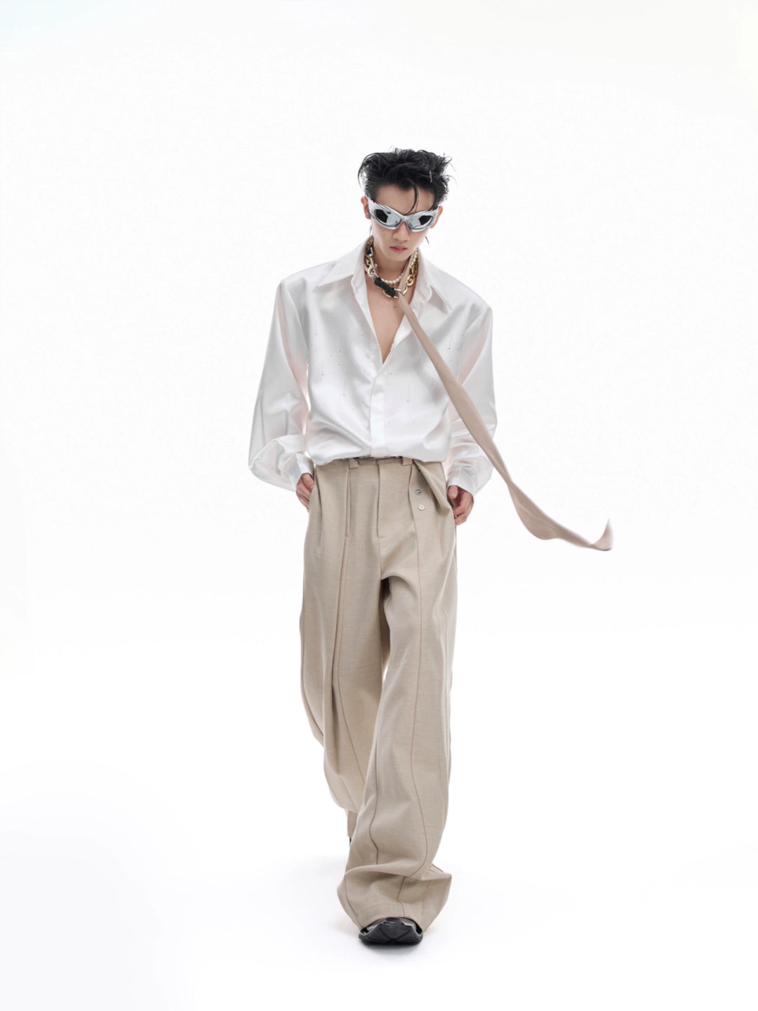 Satin Button-down Shirt
