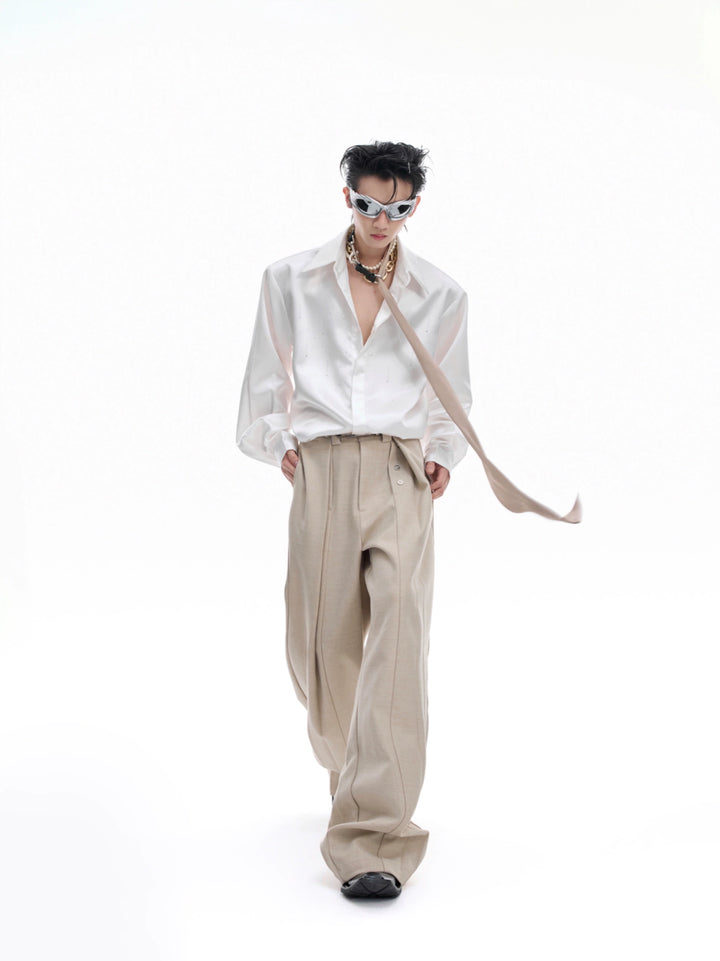 Satin Button-down Shirt