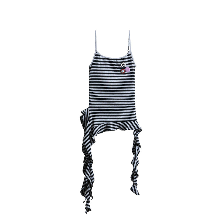 Randig ojämn fåll camisole tank top 