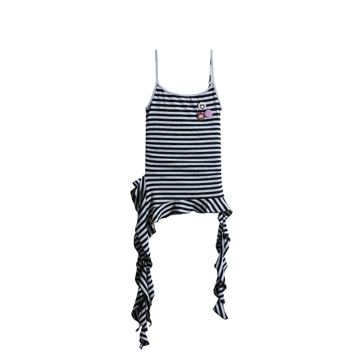 Randig ojämn fåll camisole tank top 