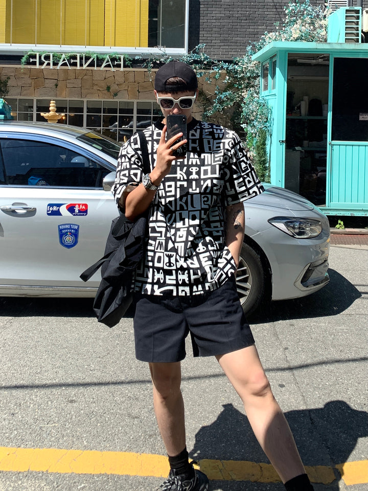 カートゥーンプリントカジュアルショートスリーブTシャツ 