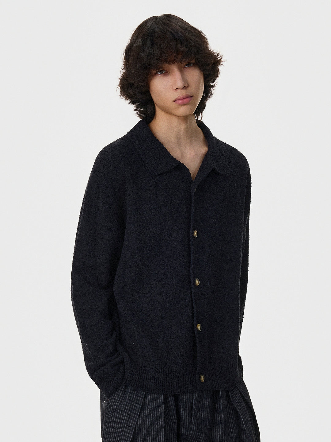 Knit Button-Up Sweater Jacket