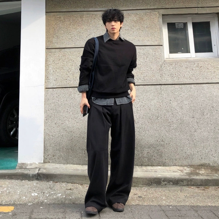 Loose Straight Wide-Leg Casual Pants