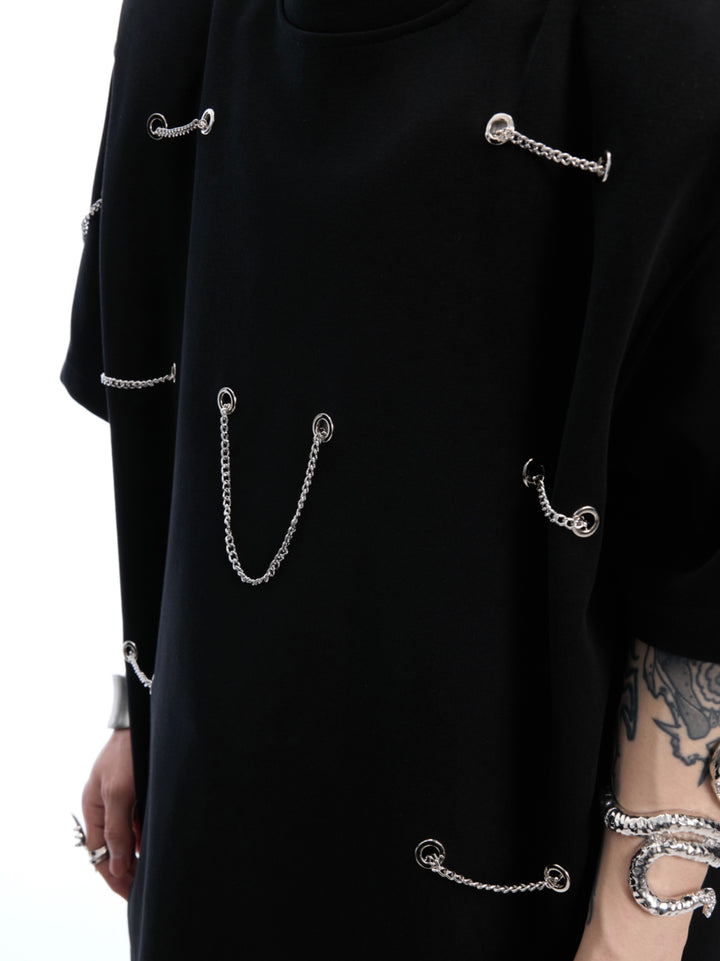 Metal Chain Designer Cotton T-shirt