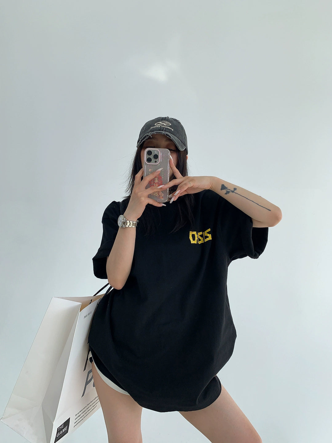 Cotton Oversized Back Print Short Sleeve T-shirt