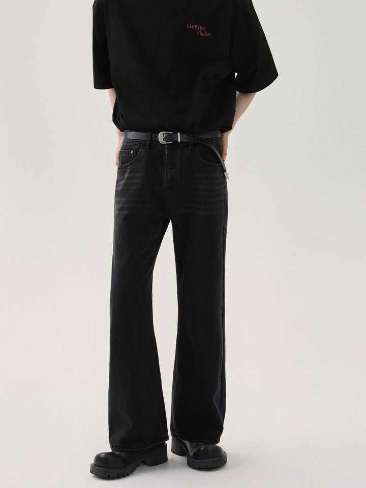 Distressed Slim Fit Flared Jeans 
