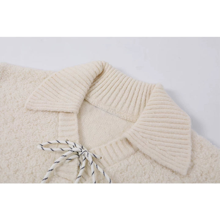 Suéter de punto de cuello en V 