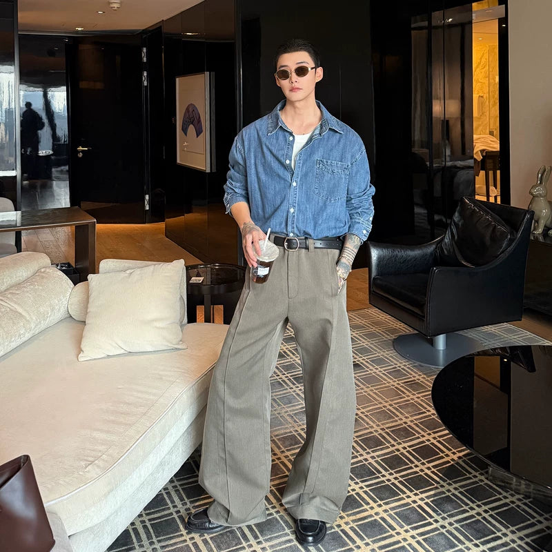 3D Göğüs Cebine Sahip Kot Gömlek 