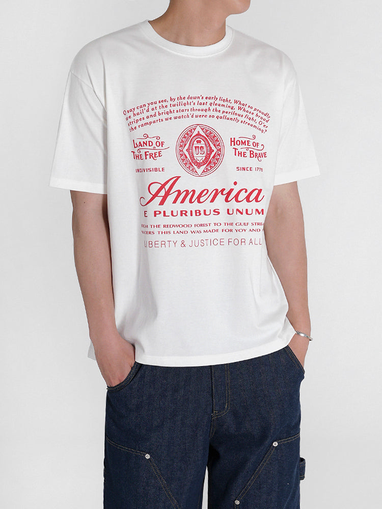 Round Neck Letter Print T-shirt