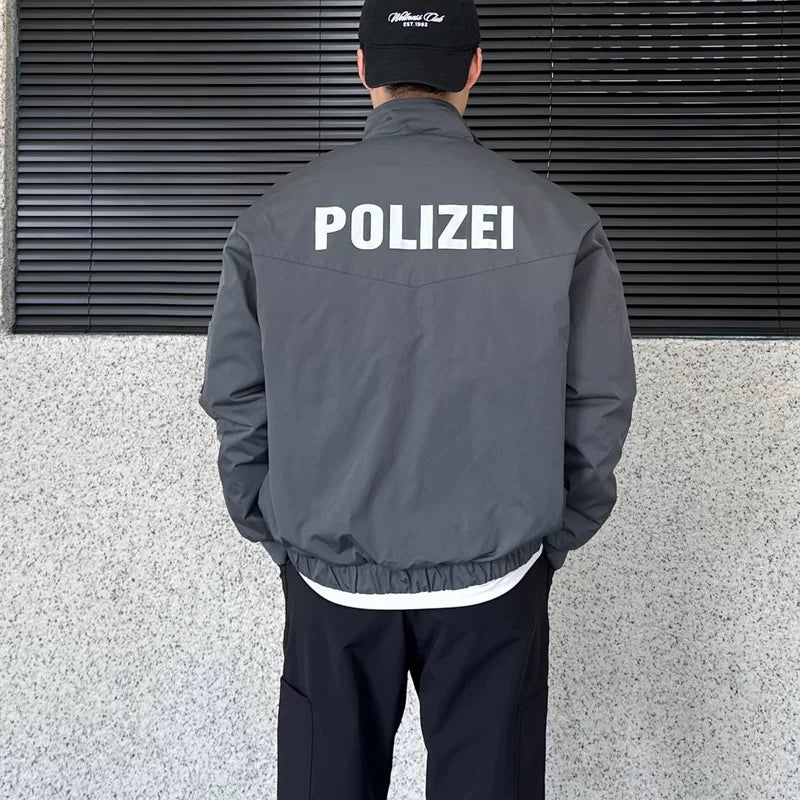 جاكيت قطن واسع بياقة واقية من الشرطة 