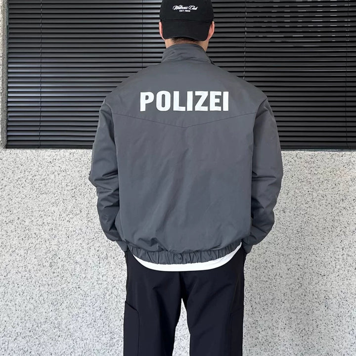 جاكيت قطن واسع بياقة واقية من الشرطة 