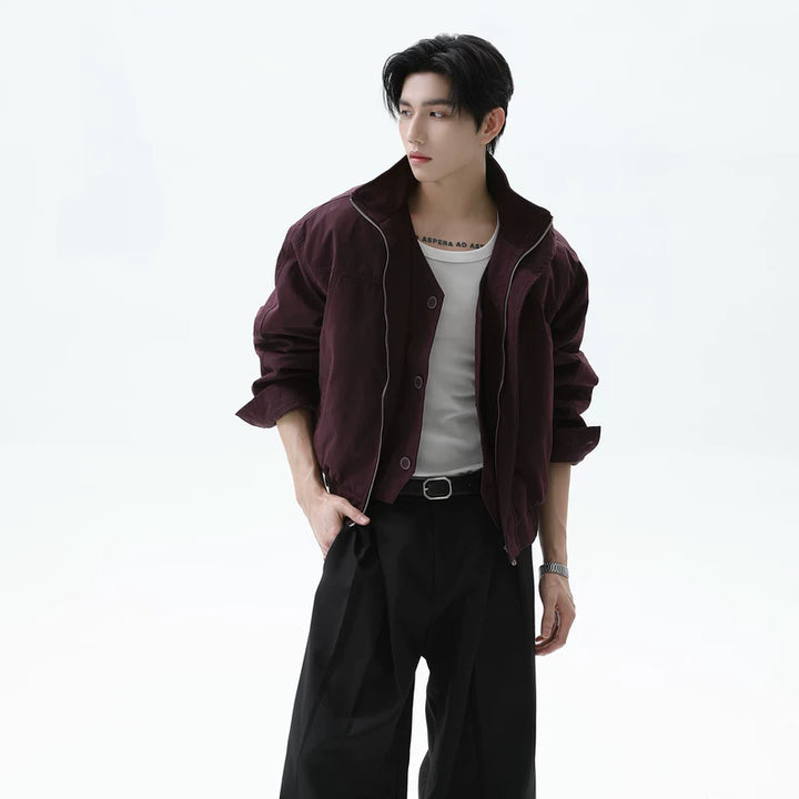 Stand Collar Loose Fit Short Jacket