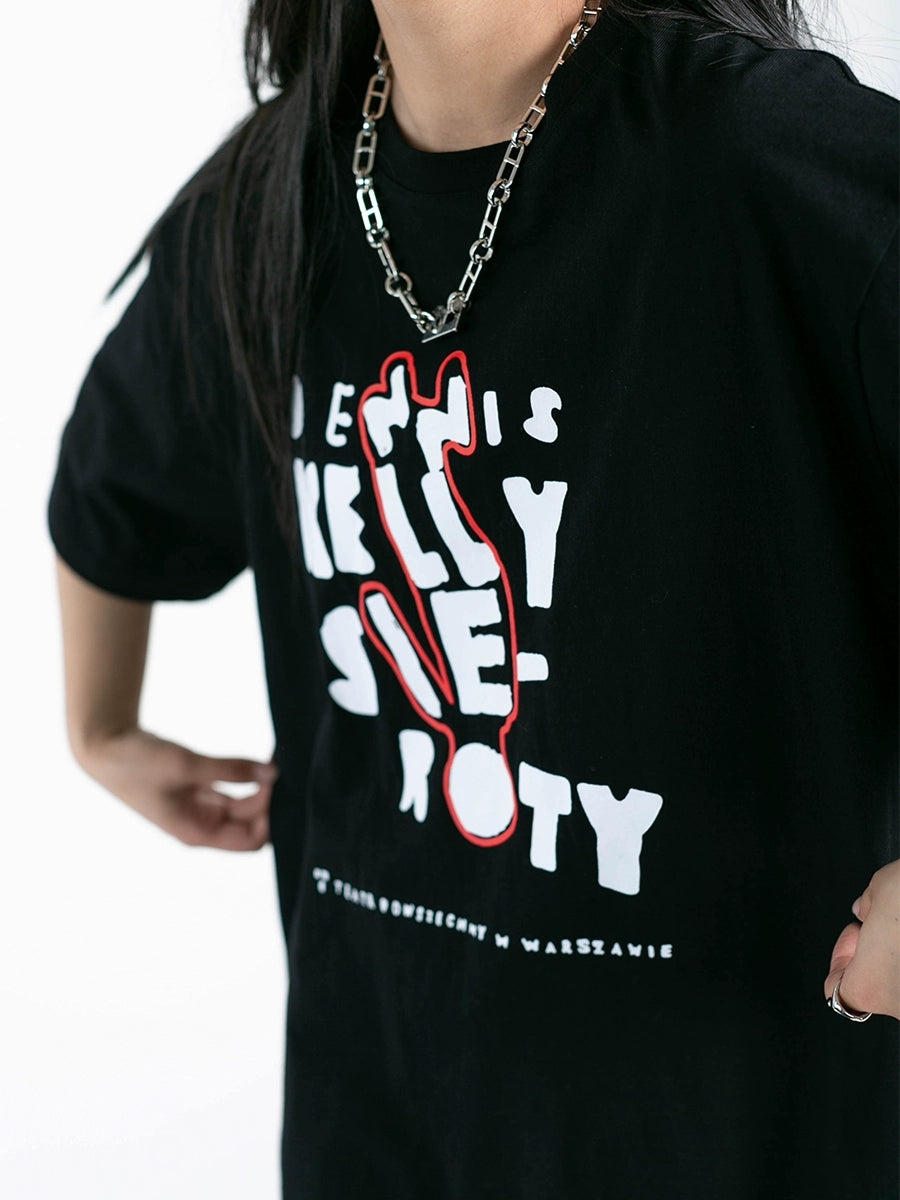 Letter Print Oversized Short Sleeve T-shirt