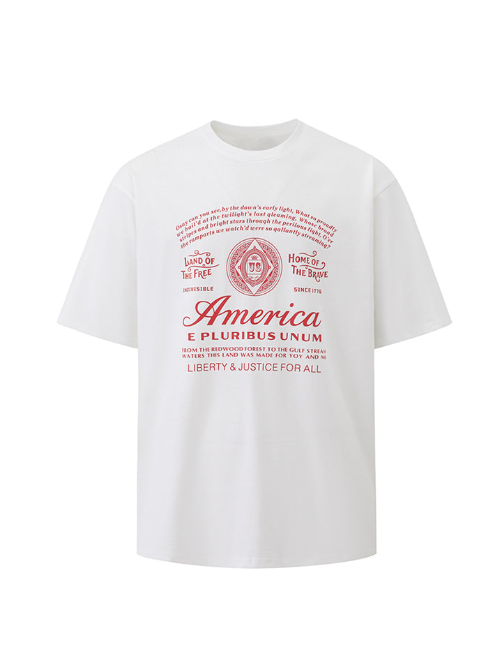 Round Neck Letter Print T-shirt