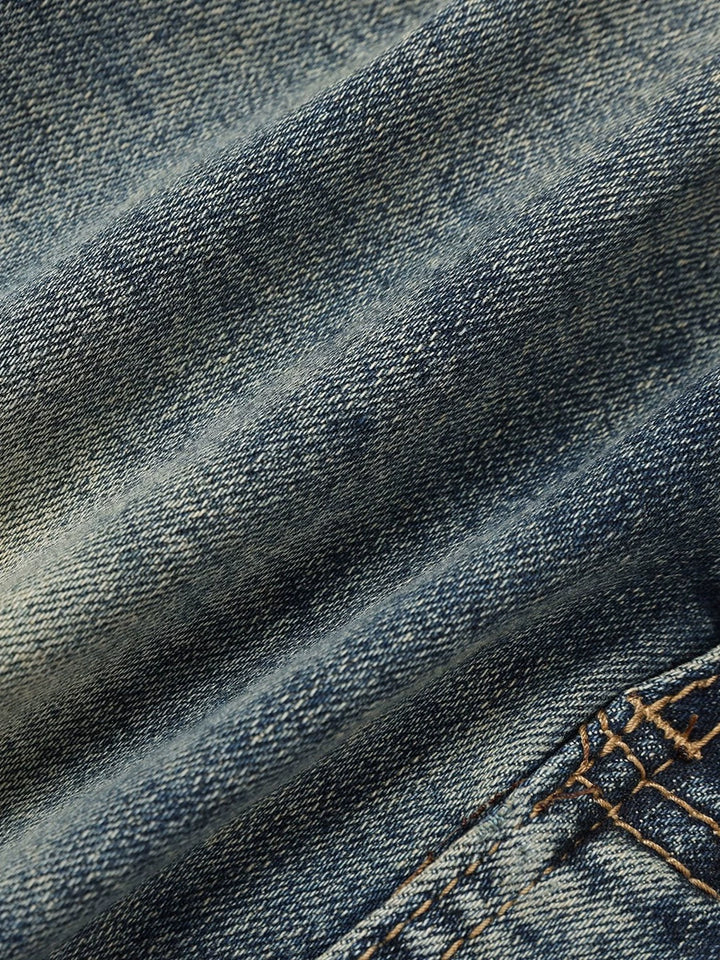 Irregular Denim Skirt Pants with Pocket