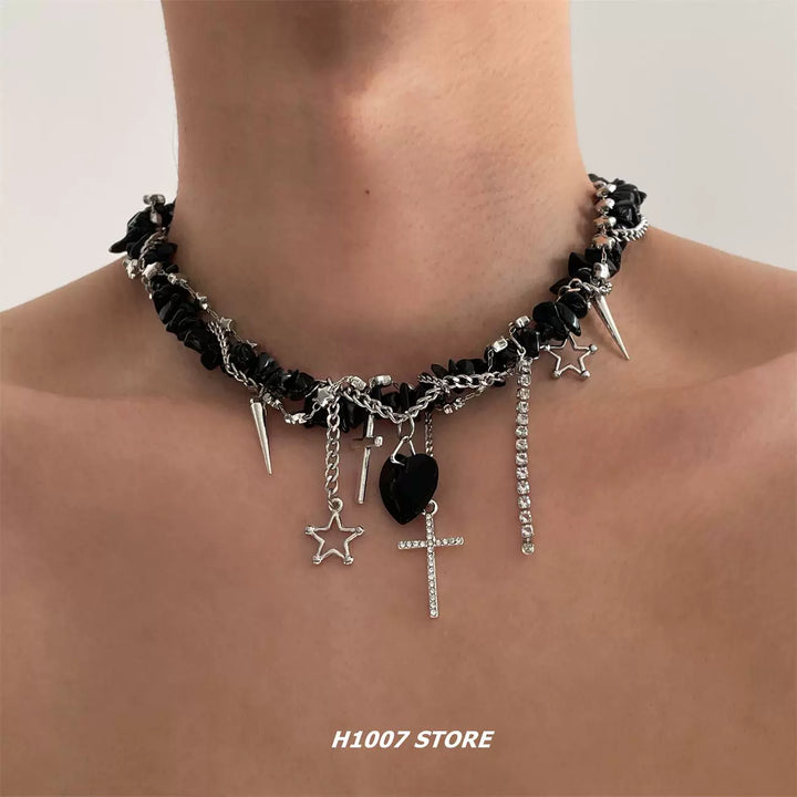 Multi-Layer Choker with Star Pendant