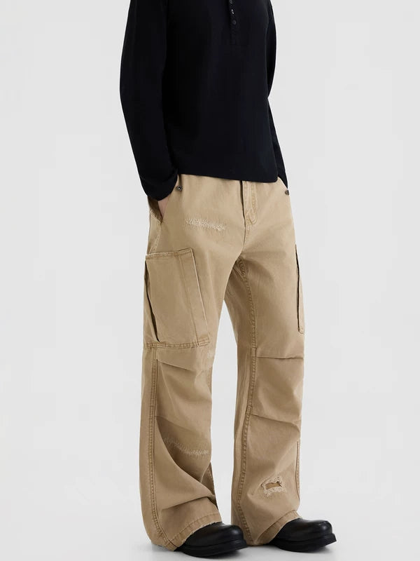 Pantaloni cargo a gamba larga con vestibilità comoda 