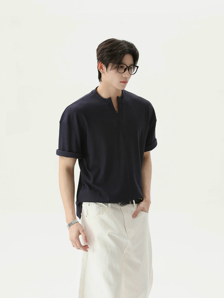 V-neck Short Sleeve Pullover