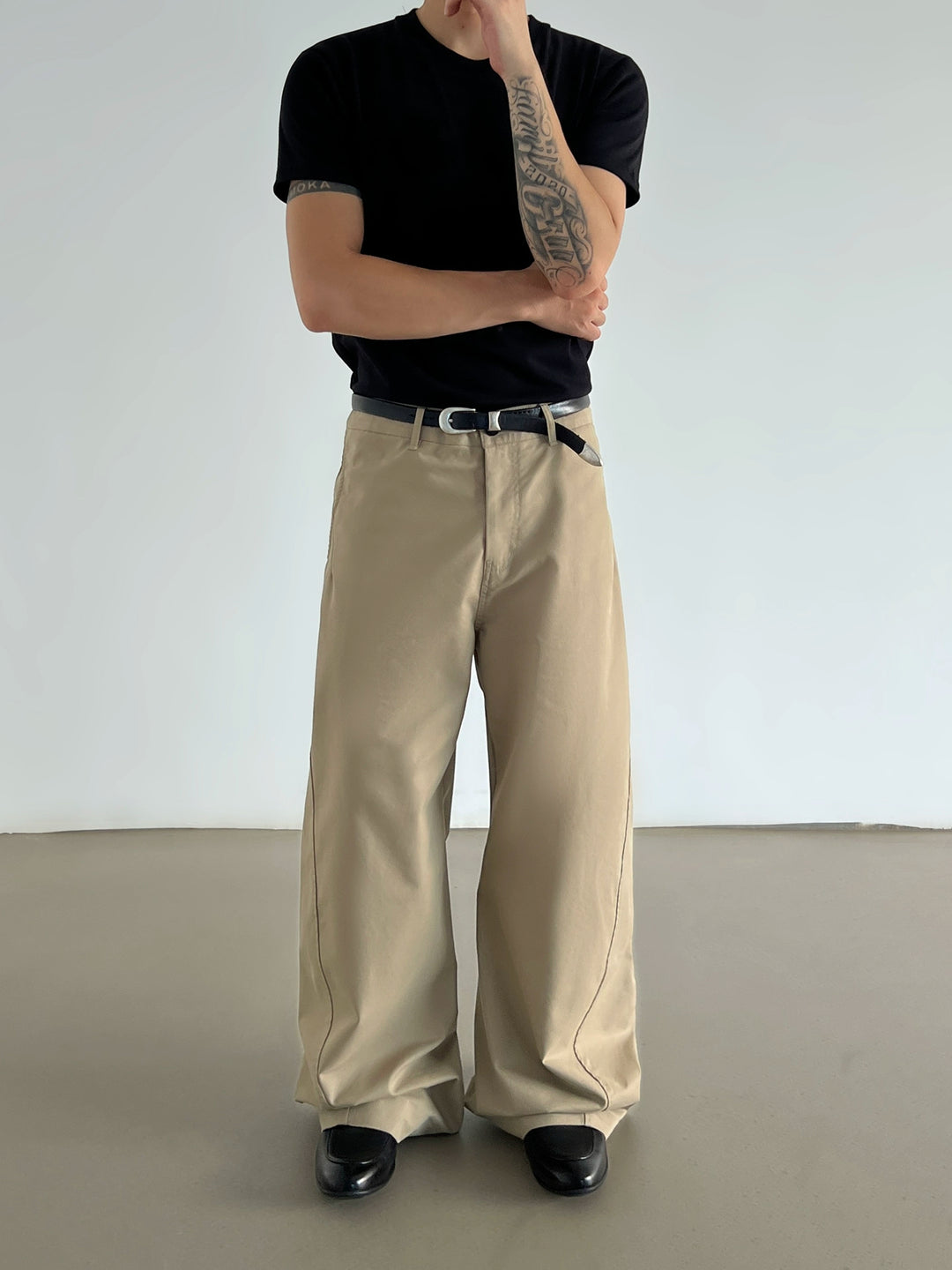 Pantaloni casual dritti larghi retro 