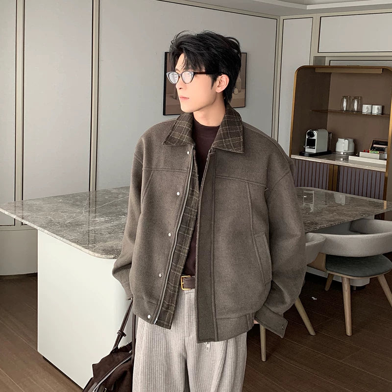 Wool Lapel Insulated Cotton-Padded Jacket