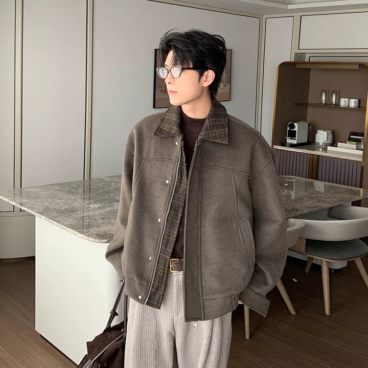 Wool Lapel Insulated Cotton-Padded Jacket