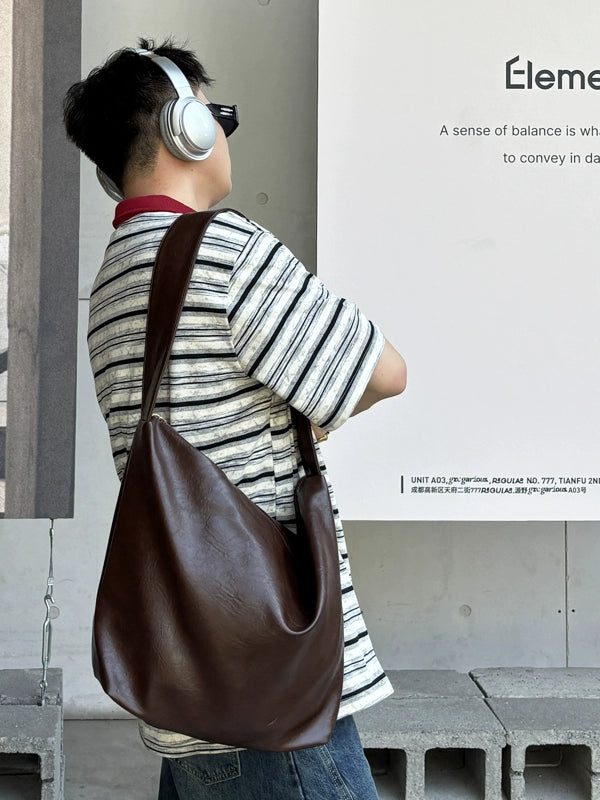 PU Leather Large Capacity Hobo Bag