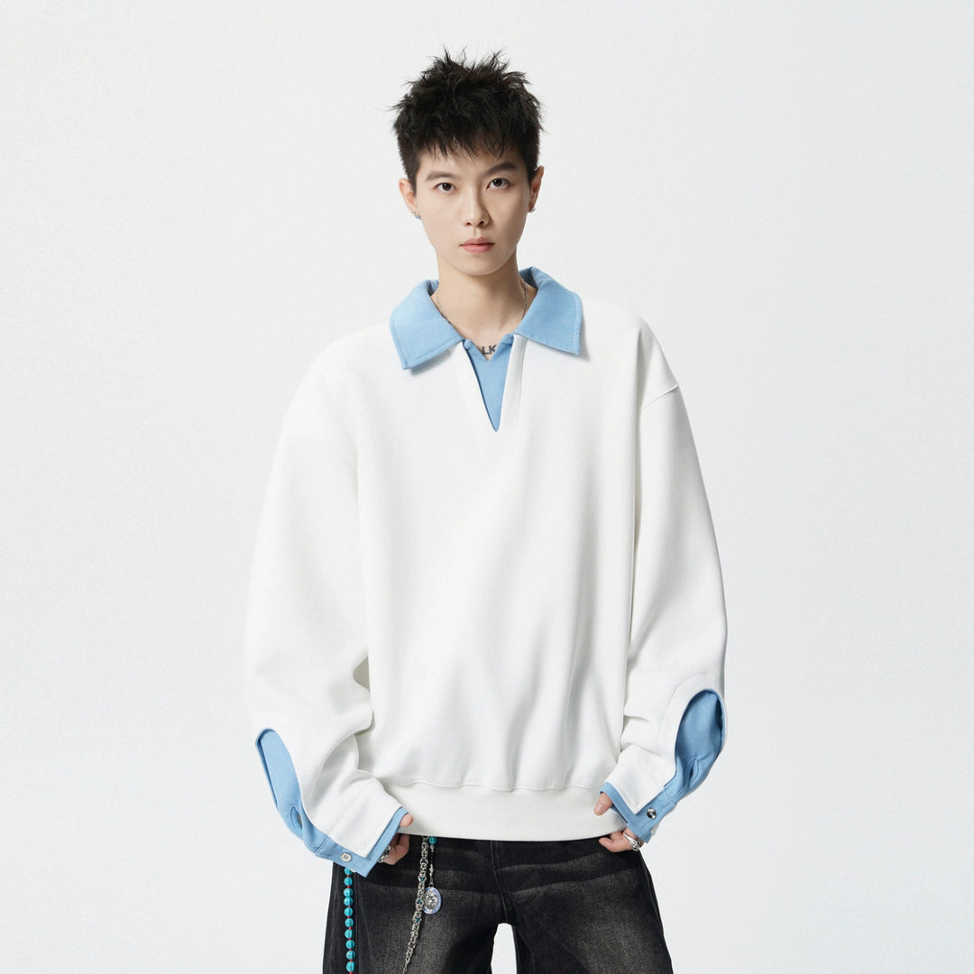 Retro polo krave løs pasform sweatshirt 