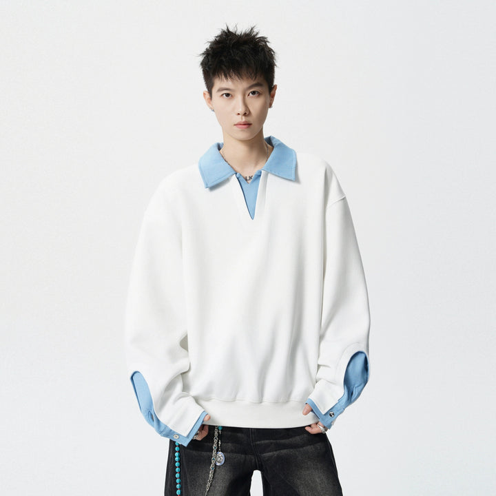 Retro polo krave løs pasform sweatshirt 