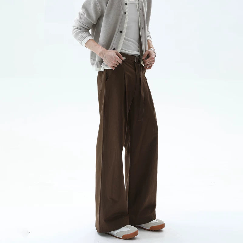 Pleated Loose Fit Belted Relaxed Pants