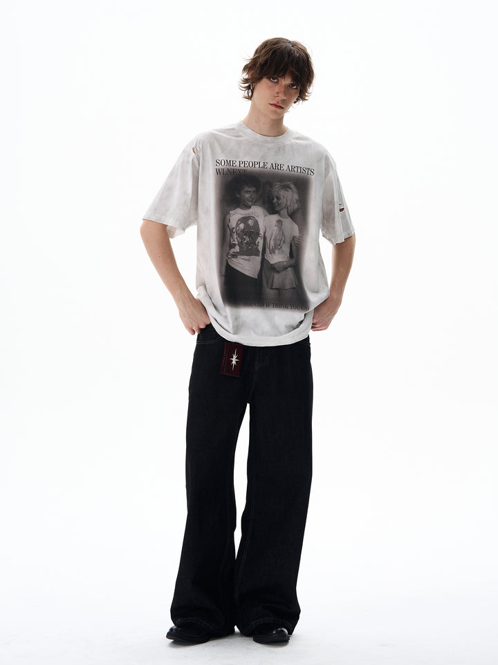 Street-Style Graphic Short Sleeve T-Shirt