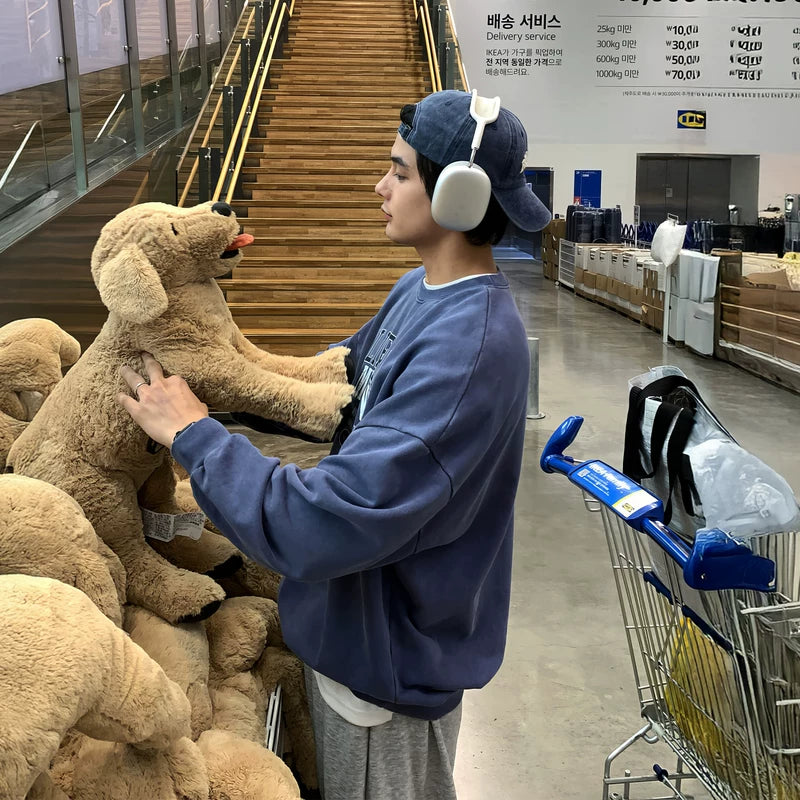 Letter Print Crew Neck Sweatshirt 