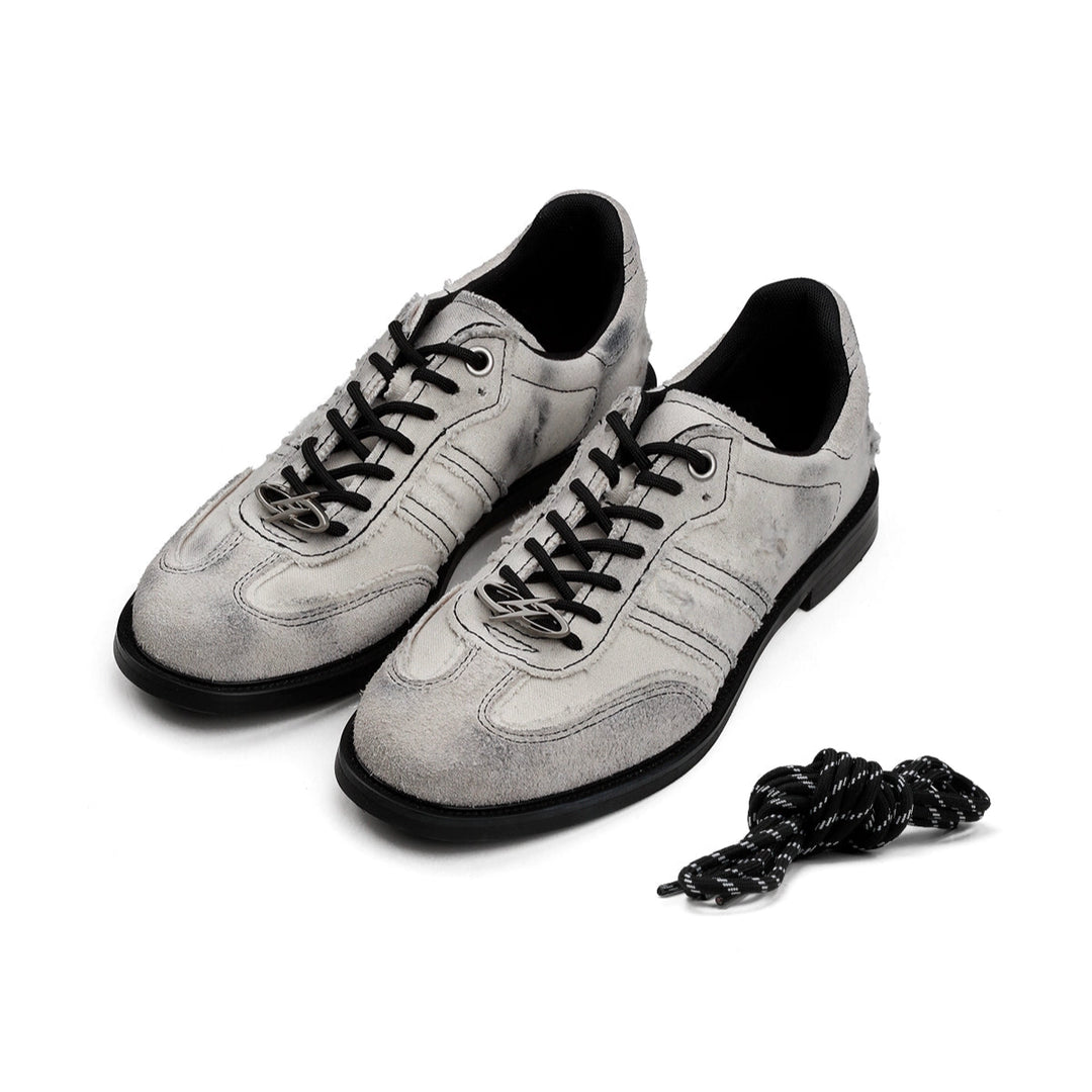Washed Canvas Distressed Casual Oxford Shoes