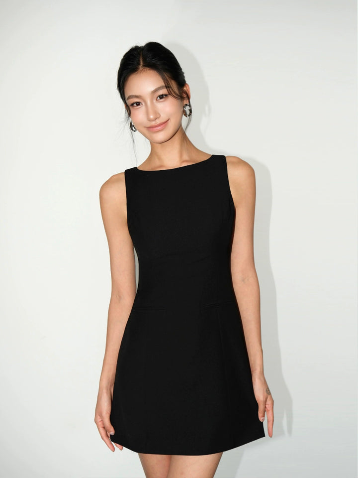 Sleeveless Round Neck Mini Vest Dress