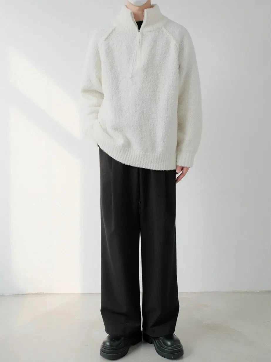 Warm Half-Turtleneck Knit Sweater
