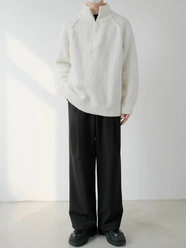 Warm Half-Turtleneck Knit Sweater