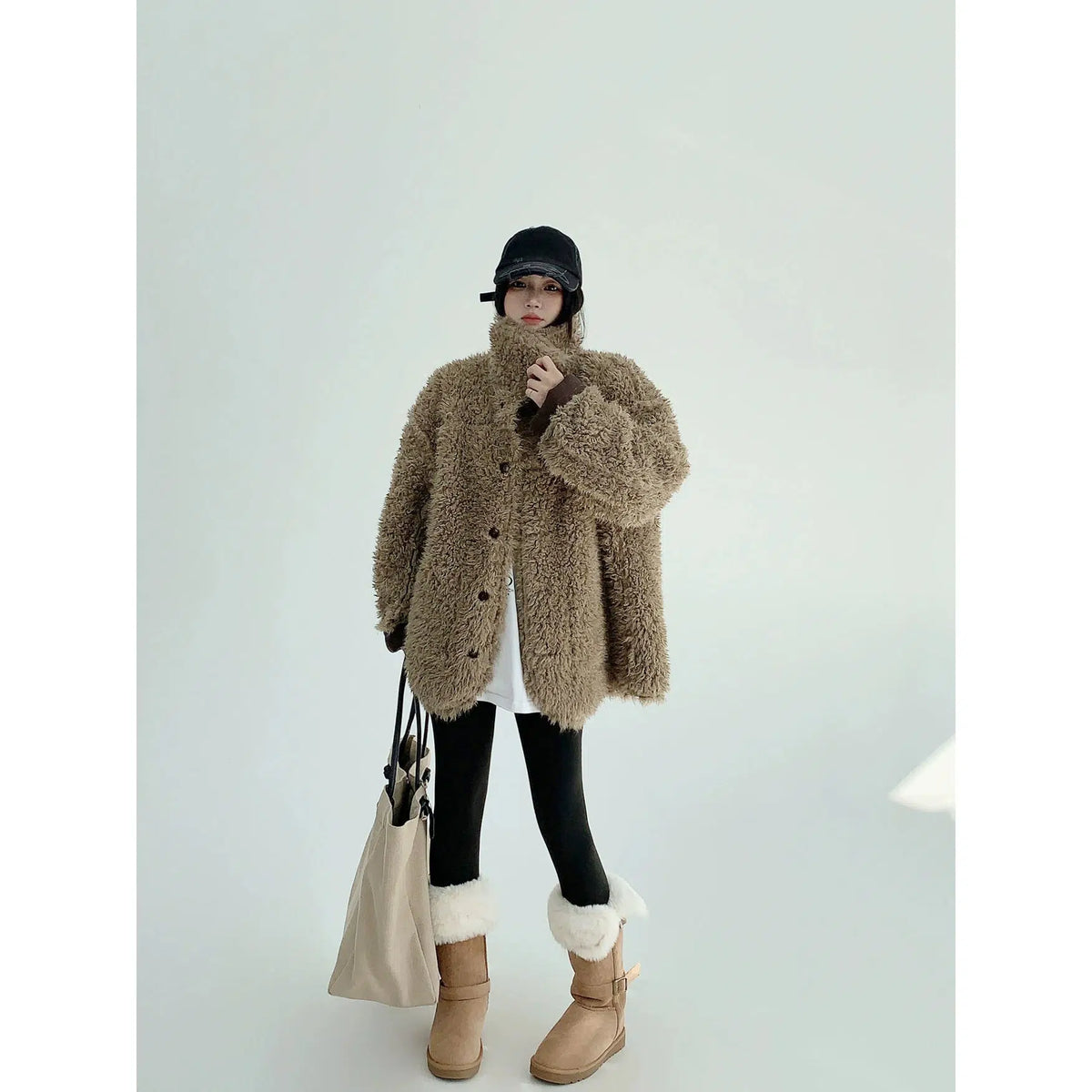 Retro Fur-Trimmed Cotton Jacket