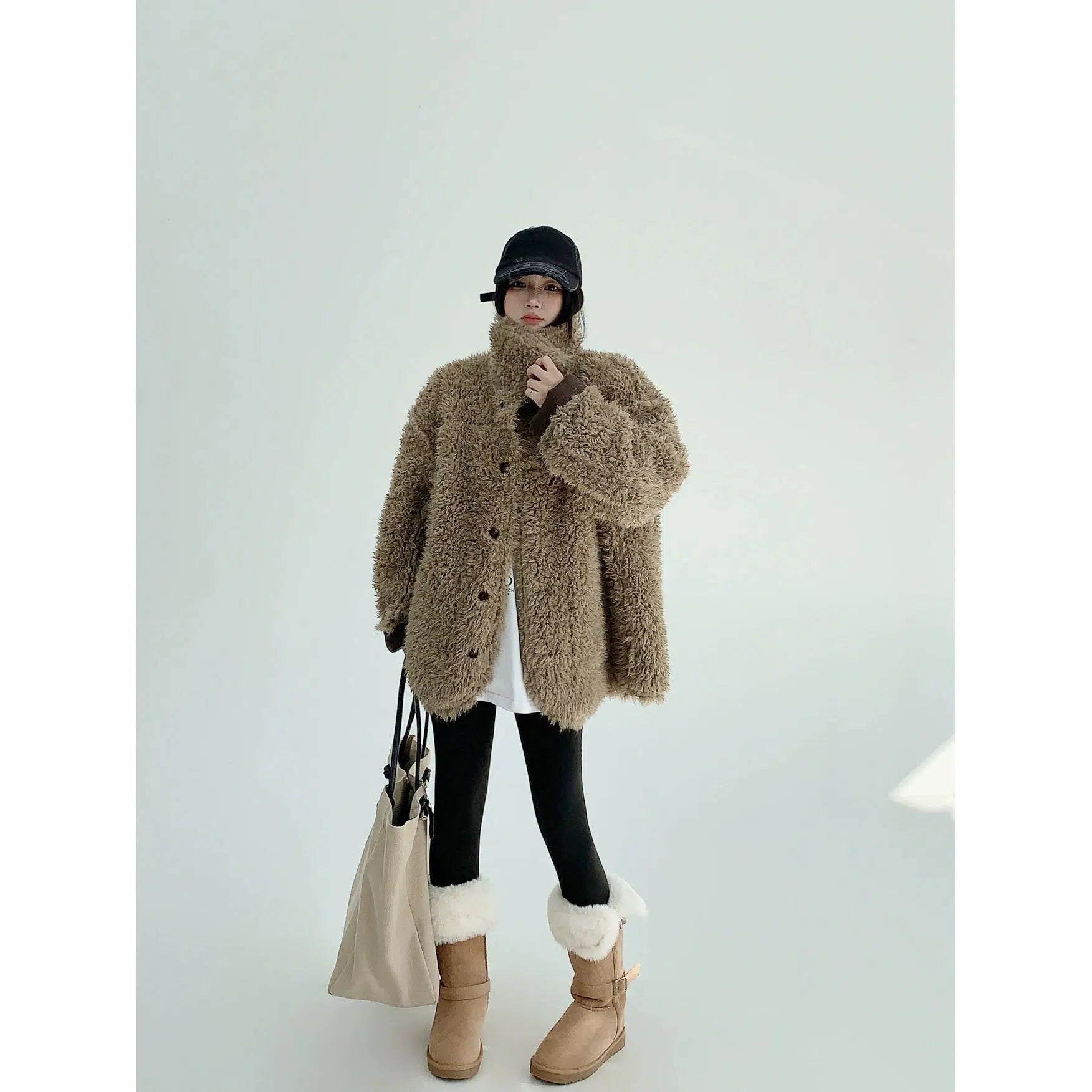 Retro Fur-Trimmed Cotton Jacket