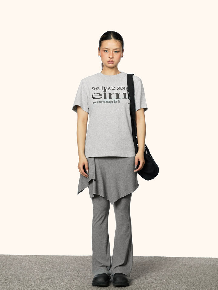 T-shirt a manica corta slim fit con stampa lettera 