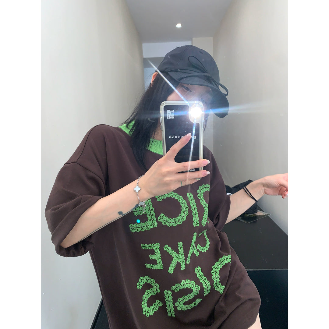Patchwork Printed Relaxed Fit T-Shirt