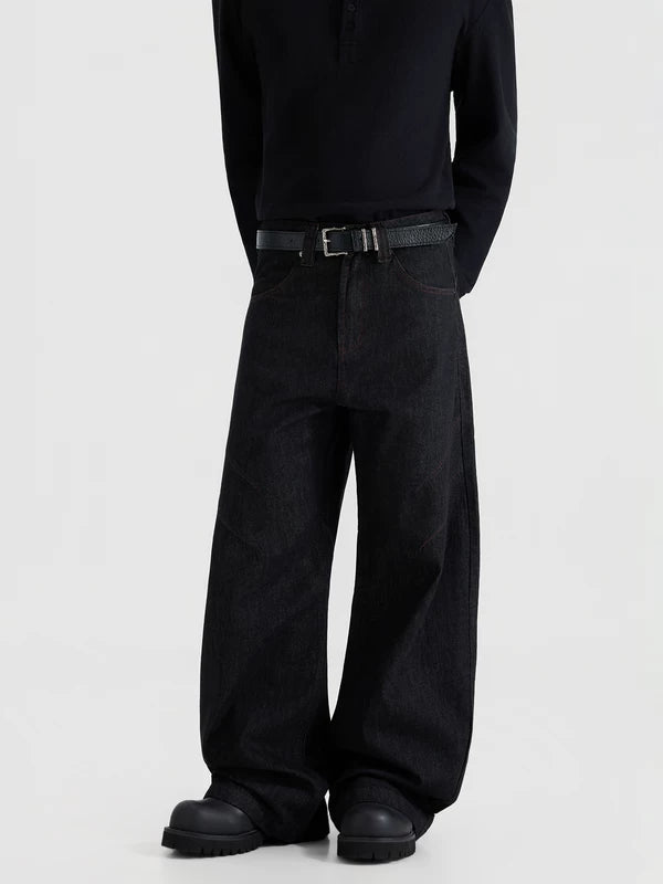 Wide Leg A-Line Denim Pants