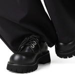 Thick Sole Round Toe Leather Derby Shoes