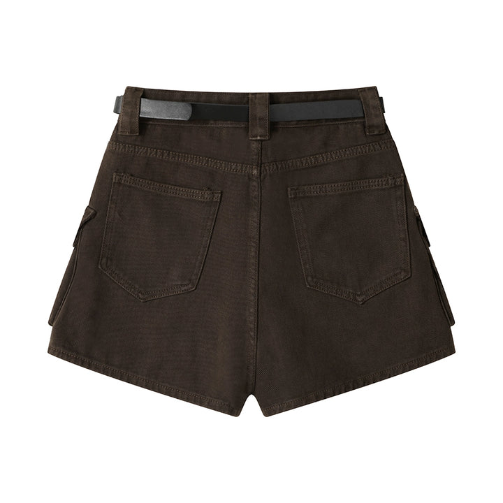 Workwear High Waist Denim Shorts