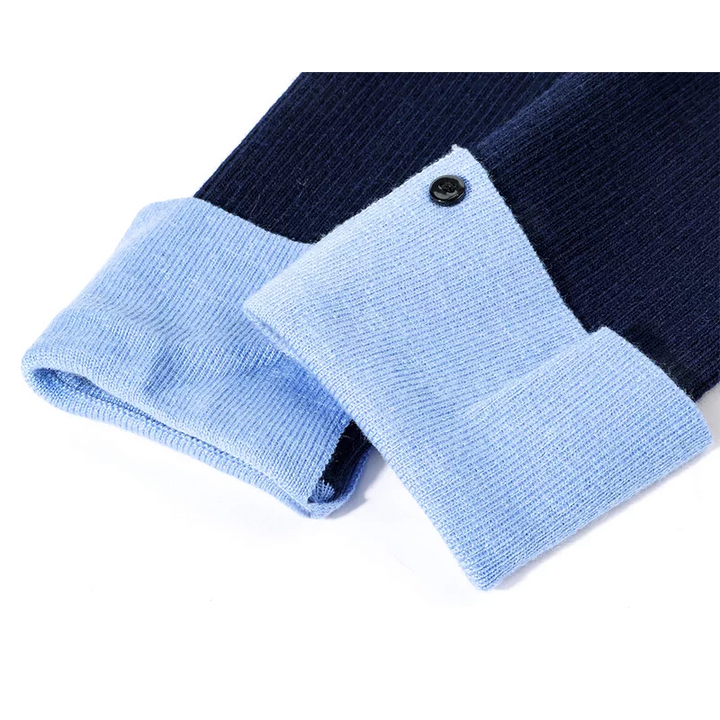 Contrast Collar Layered Knit Sweater